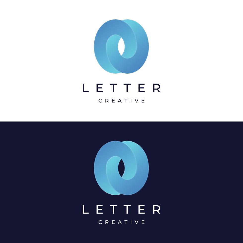 Logo design template abstract element Initial letter O.Symbol of minimalist and modern concept geometric style.Future Logo type. vector