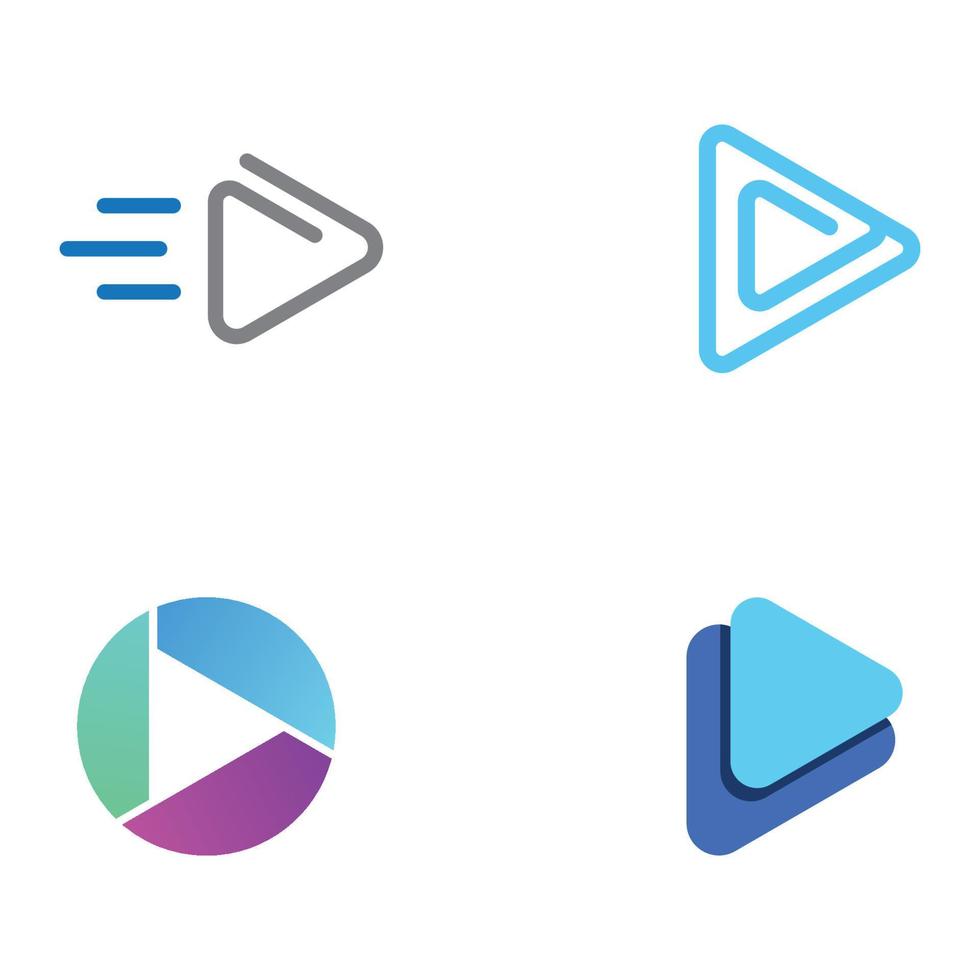 Media logo play button with modern triangle, the logo can be used for multimedia, printing, technology and other businesses. vector