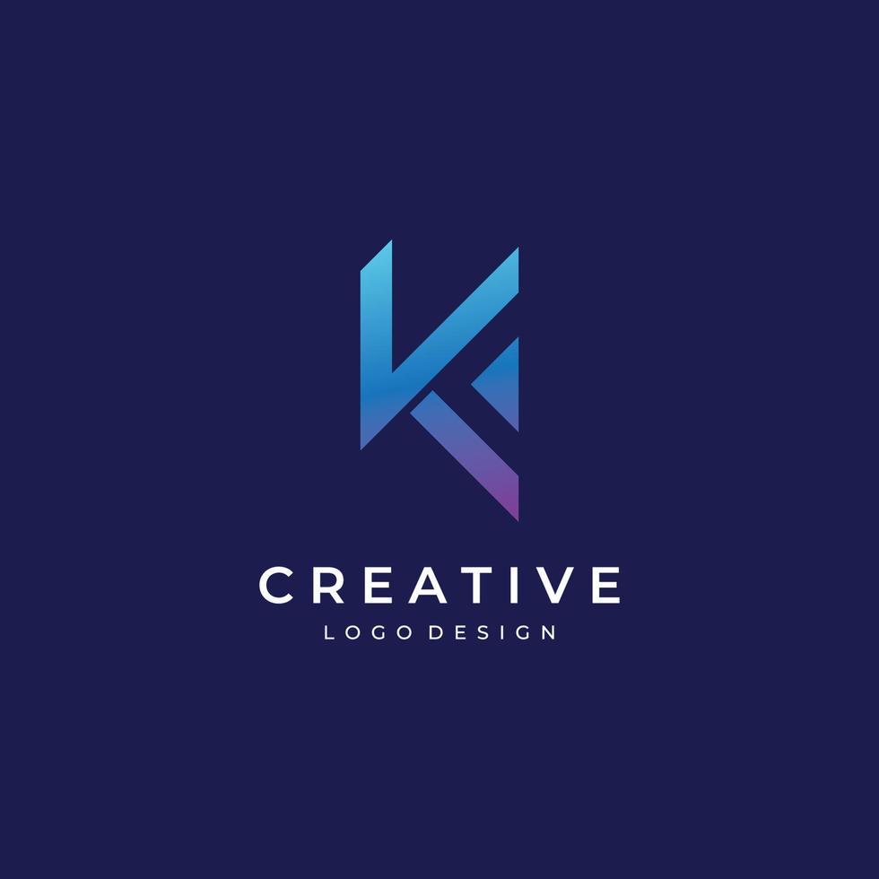 Abstract initial logo letter k with monogram concept. Logos can be used for businesses, companies and others. vector