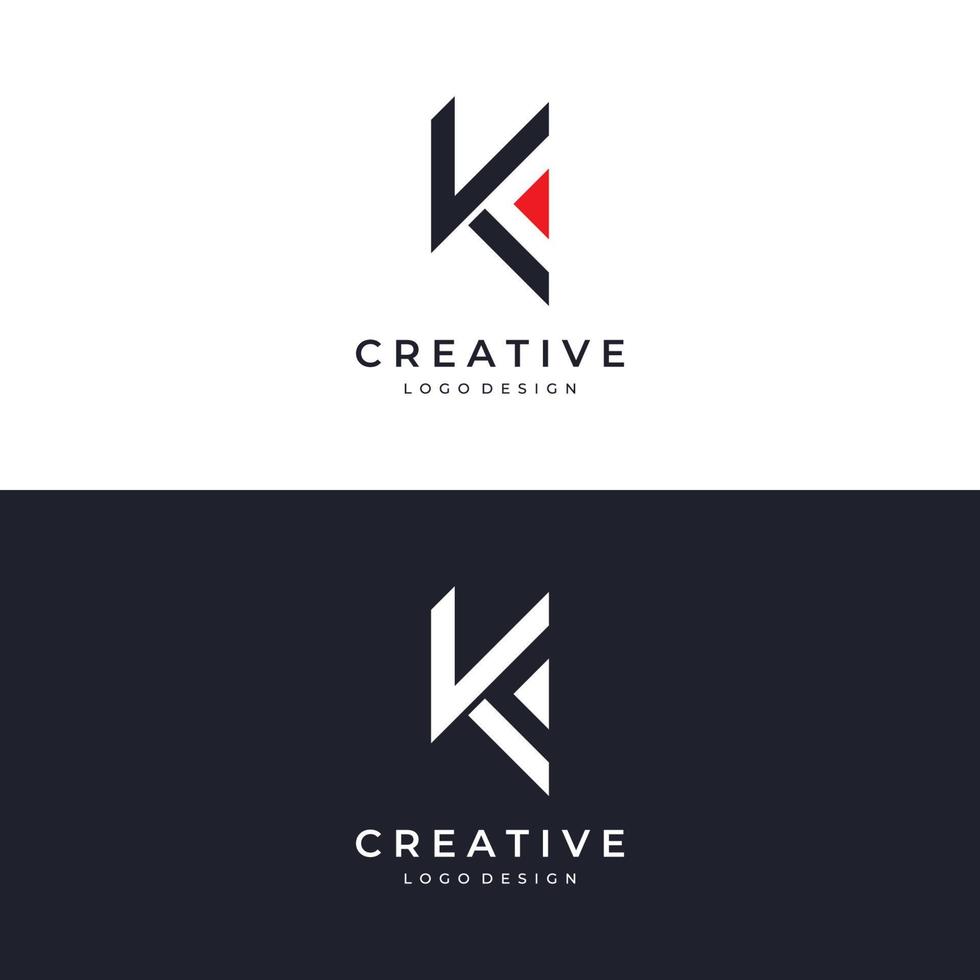 Abstract initial logo letter k with monogram concept. Logos can be used for businesses, companies and others. vector