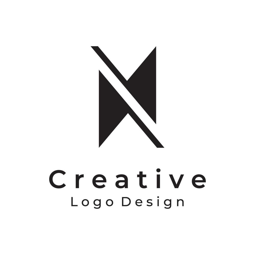 Abstract Logo design initial letter N geometric elements. Elegant, minimalist, creative and modern logo templates. Identity, brand and business cards. vector