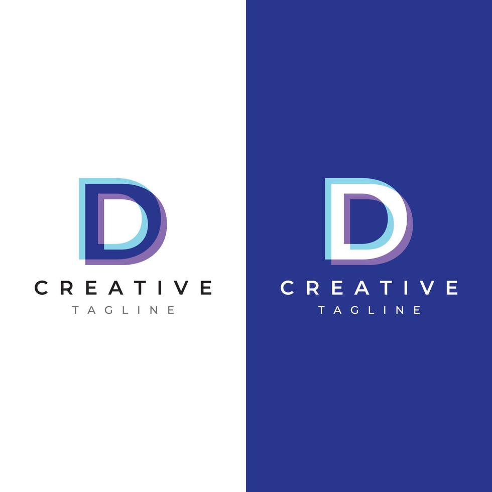 Logo template design Initial geometry of the letter D. Logo design with a minimalist and elegant style. Logo for companies and initials. vector