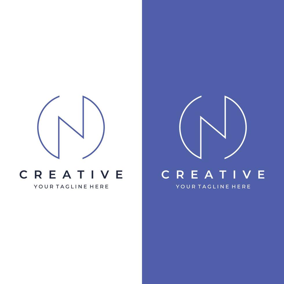 Abstract Logo design initial letter N geometric elements. Elegant, minimalist, creative and modern logo templates. Identity, brand and business cards. vector