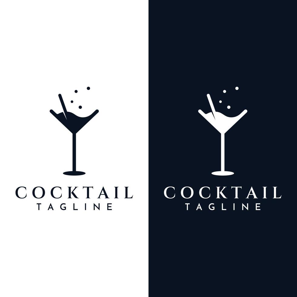 logotipo de cóctel de alcohol, bebidas de club nocturno. logotipos para clubes nocturnos, bares y más. en estilo de concepto de ilustración vectorial. vector