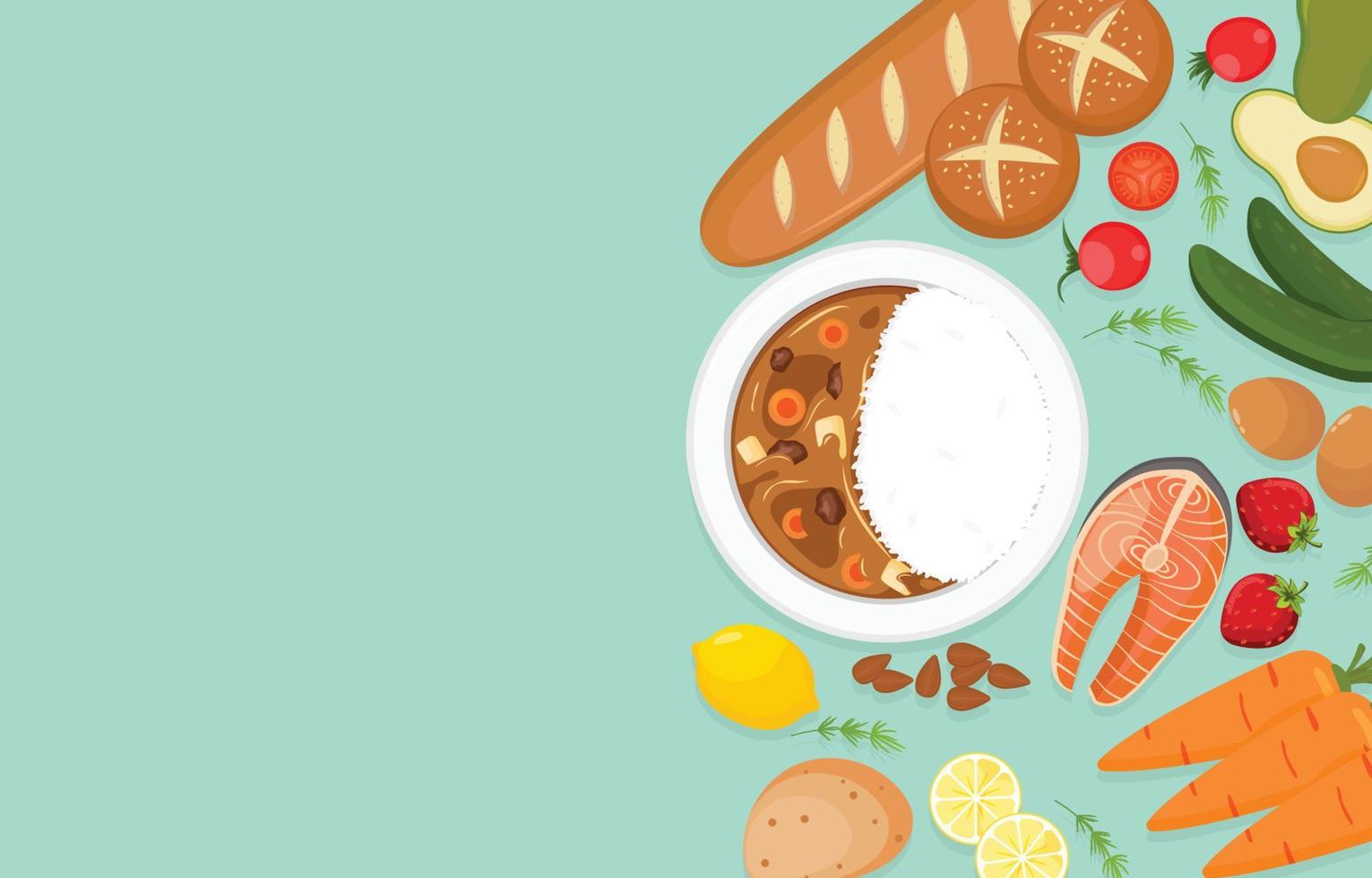 World Food Day Background in Blue Background vector