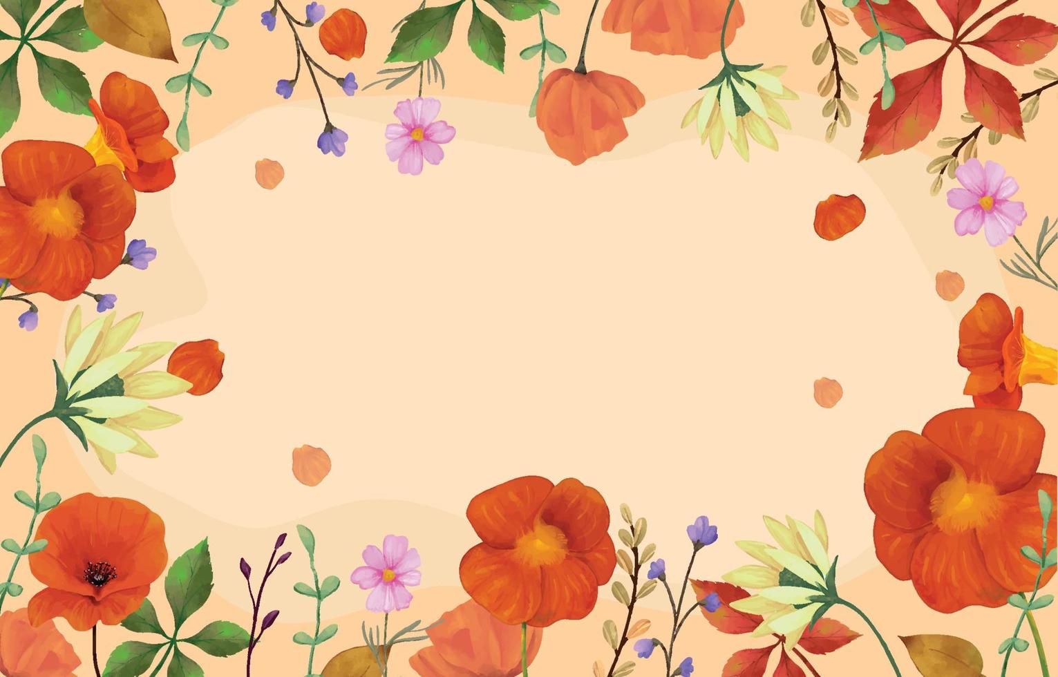 Watercolor Fall Flower Background vector