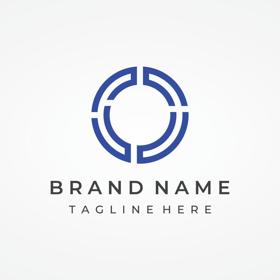 Logo design template abstract element Initial letter O.Symbol of minimalist and modern concept geometric style.Future Logo type. vector