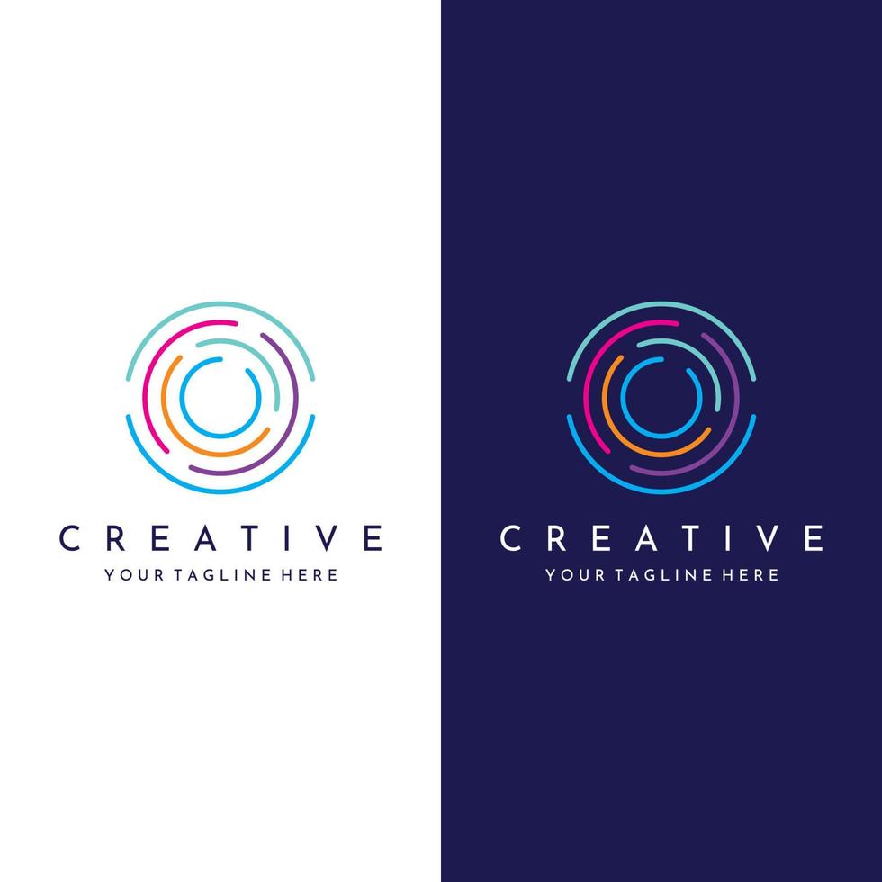 Logo design template abstract element Initial letter O.Symbol of minimalist and modern concept geometric style.Future Logo type. vector
