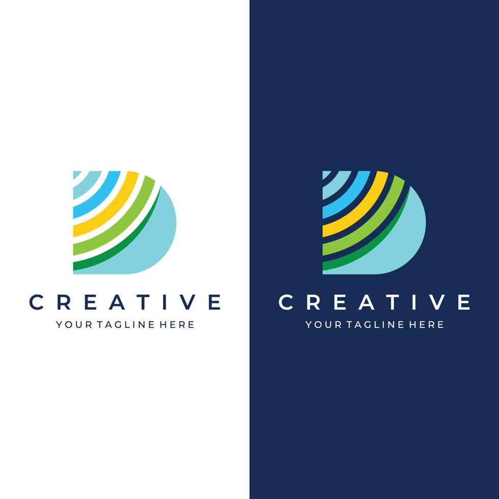 diseño de plantilla de logotipo geometría inicial de la letra d. diseño de logotipo con un estilo minimalista y elegante. logo para empresas e iniciales. vector