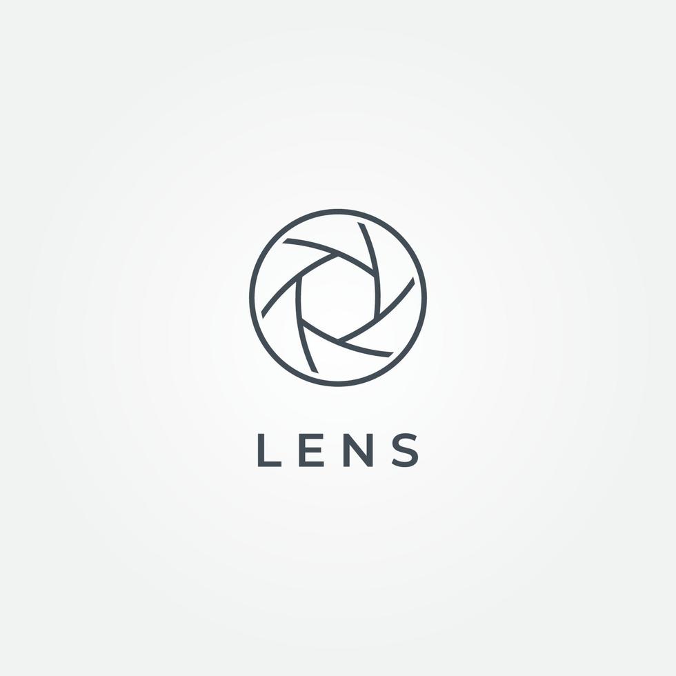 Photography camera logo, lens camera shutter, digital, line, professional, elegant and modern. Logo can be used for studio, photography and other businesses. vector