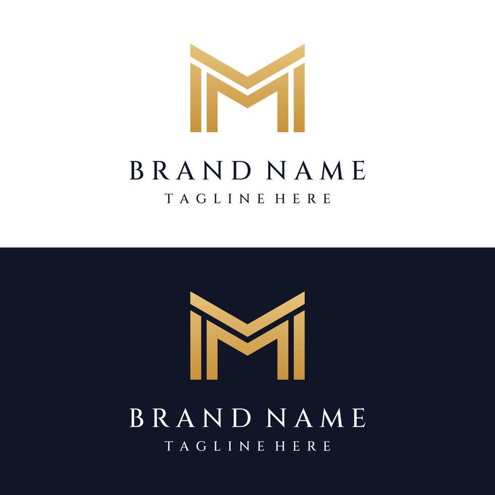 Abstract initial template logo minimalist letter M element.Symbol of modern, elegant, unique and luxurious geometry.Design for corporate business identity. vector