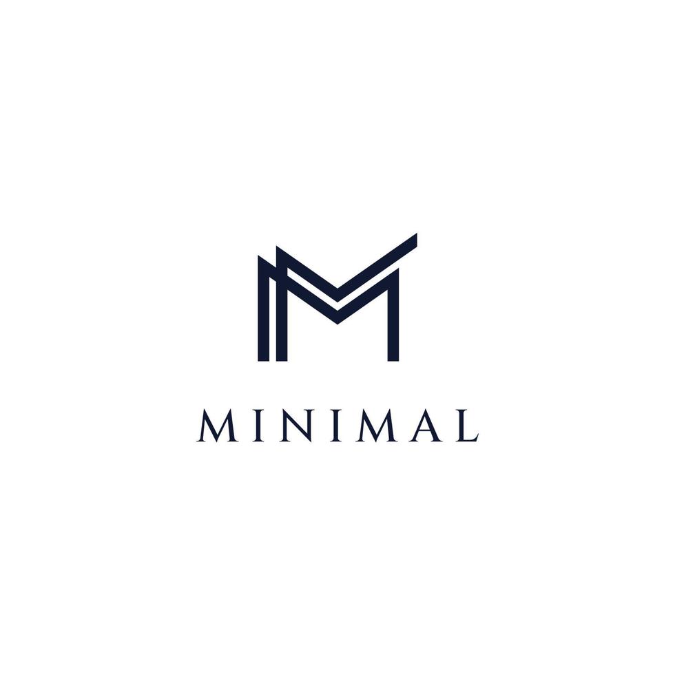 logotipo de plantilla inicial abstracto elemento de letra m minimalista. símbolo de geometría moderna, elegante, única y lujosa. diseño de identidad empresarial corporativa. vector