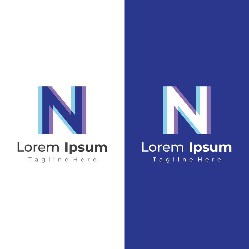 Abstract Logo design initial letter N geometric elements. Elegant, minimalist, creative and modern logo templates. Identity, brand and business cards. vector