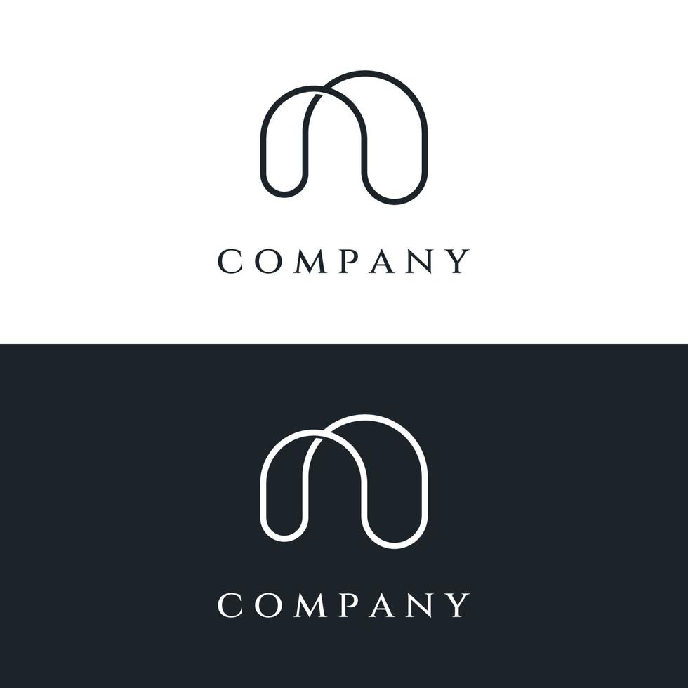 elementos abstractos del logotipo vectorial de la línea de arco, para la construcción de puertas, ventanas, edificios y arquitectura. sobre un fondo aislado en blanco y negro. vector