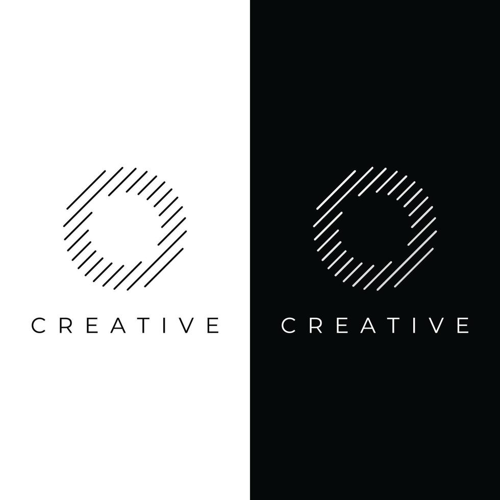 Logo design template abstract element Initial letter O.Symbol of minimalist and modern concept geometric style.Future Logo type. vector