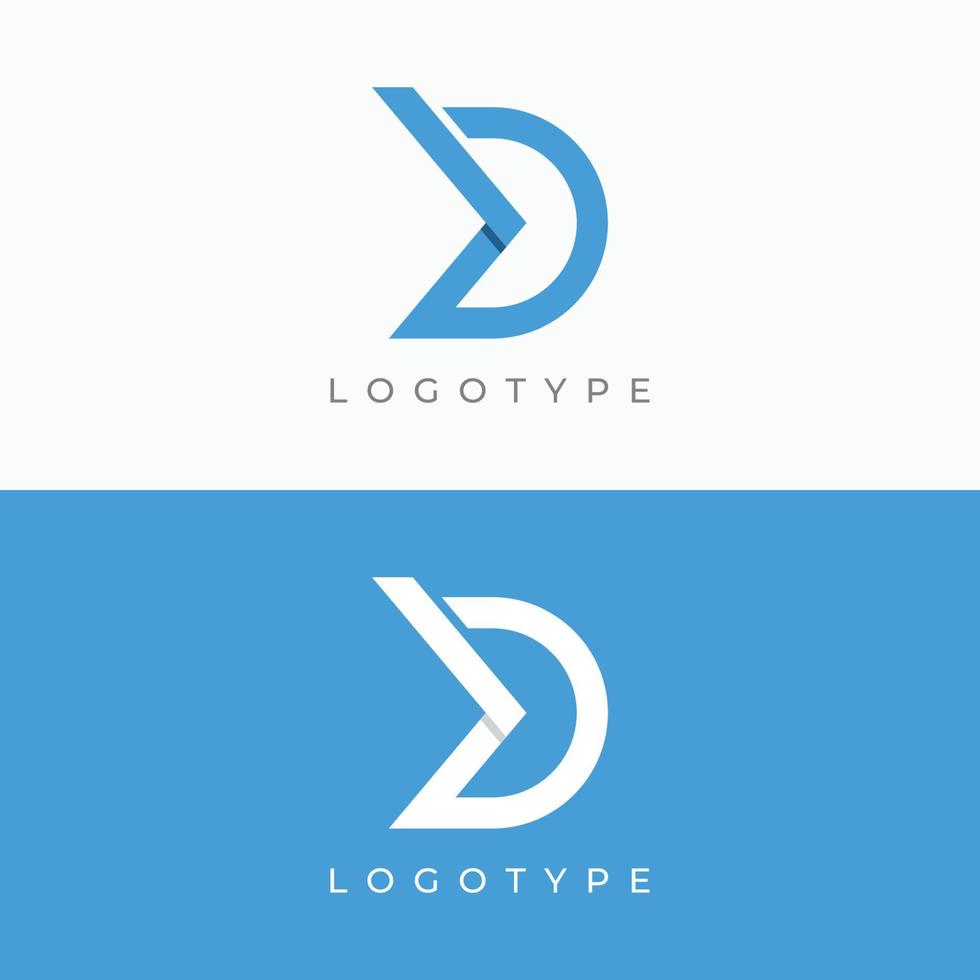 Logo template design Initial geometry of the letter D. Logo design with a minimalist and elegant style. Logo for companies and initials. vector