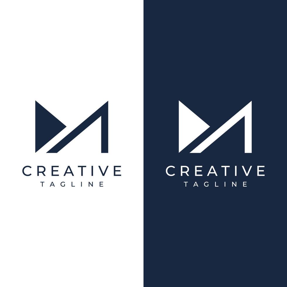 logotipo de plantilla inicial abstracto elemento de letra m minimalista. símbolo de geometría moderna, elegante, única y lujosa. diseño de identidad empresarial corporativa. vector