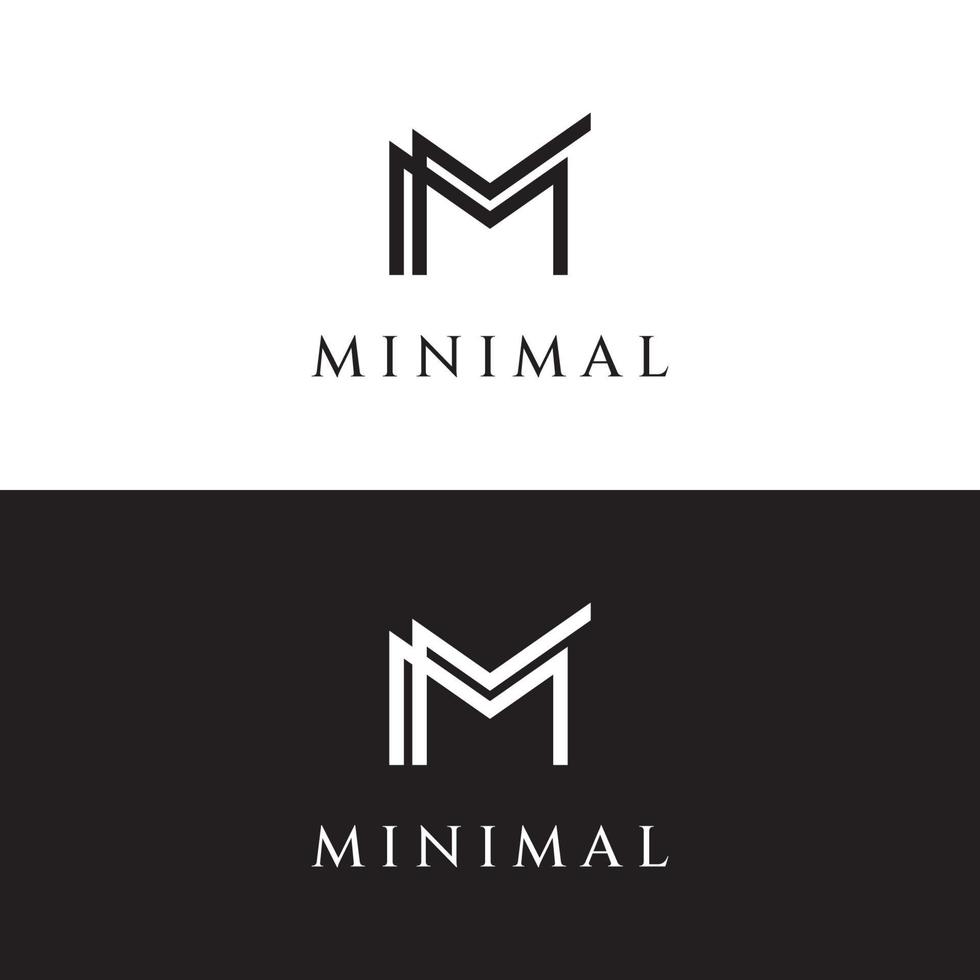 logotipo de plantilla inicial abstracto elemento de letra m minimalista. símbolo de geometría moderna, elegante, única y lujosa. diseño de identidad empresarial corporativa. vector