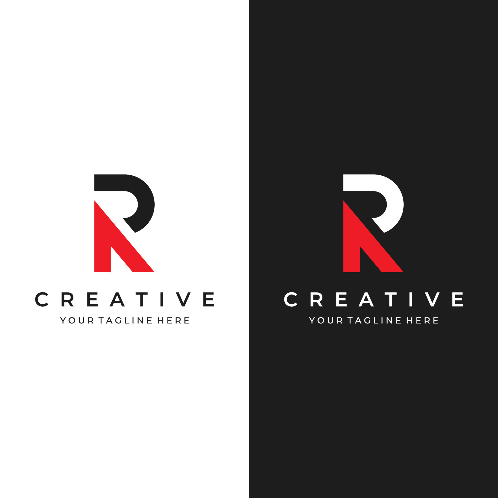 Logo design initial letter R template with geometry and monogram