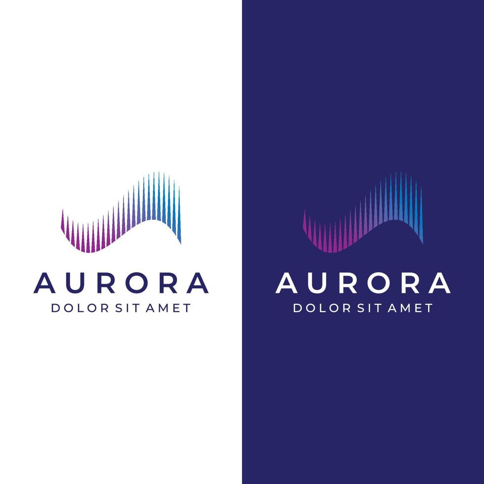 The light wave logo, inspired by the aurora light. With a modern concept. vector