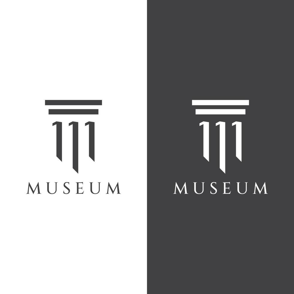 Museums, museum columns, museum lines, museum pillar logos. Museums with minimalist and modern concepts. Logos can be used for companies, museums and businesses. vector