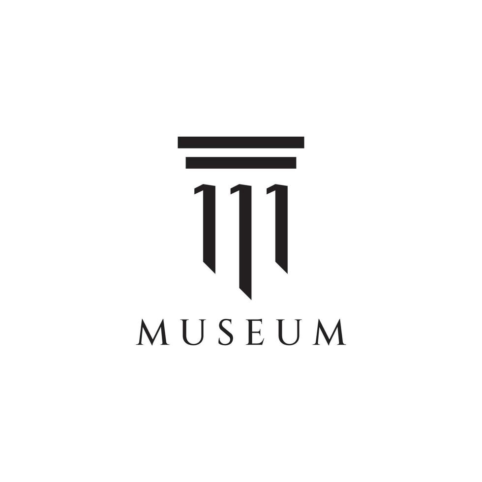 museos, columnas de museos, líneas de museos, logotipos de pilares de museos. museos con conceptos minimalistas y modernos. los logotipos se pueden utilizar para empresas, museos y negocios. vector