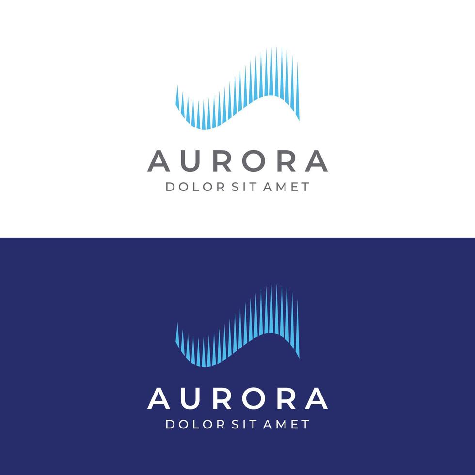 The light wave logo, inspired by the aurora light. With a modern concept. vector