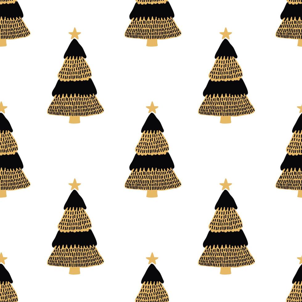 cute christmas trees seamless pattern design vector