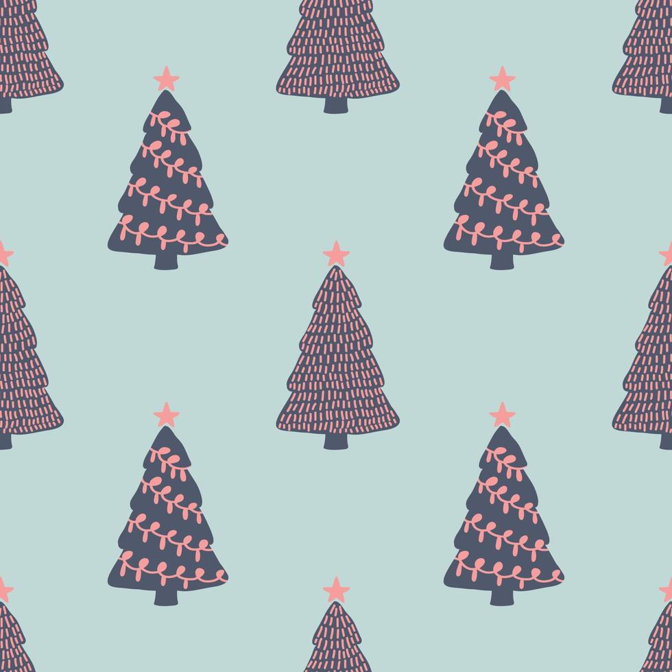 christmas trees seamless pattern cute design vector