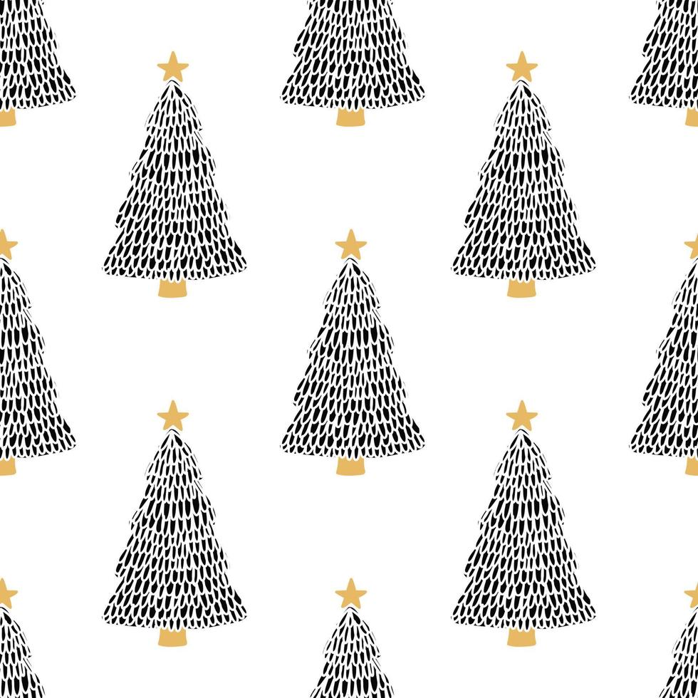 christmas trees seamless pattern design cute vector