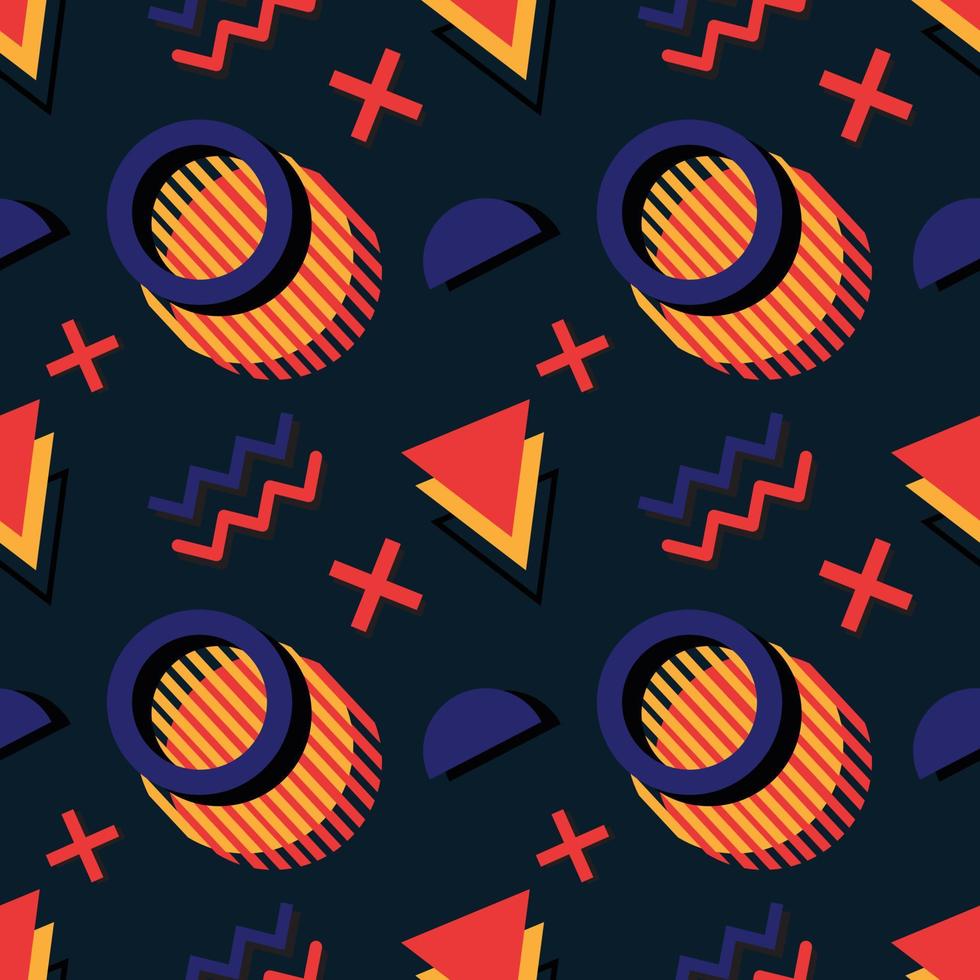 cute colourful geometric art background design vector