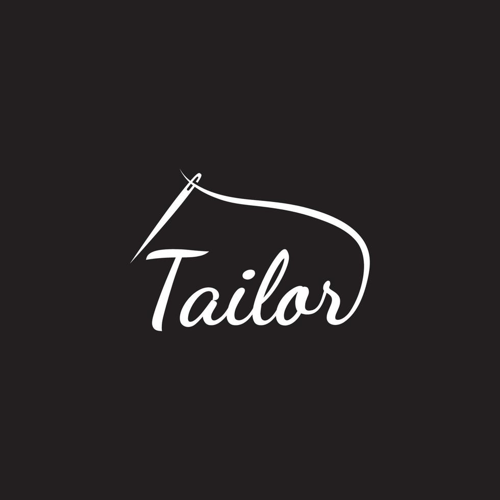 Tailor silhouette logo with needle, thread, benik and sewing machine markings. Logo design for tailors, fashion, boutiques and other clothing companies. With vector illustration design.