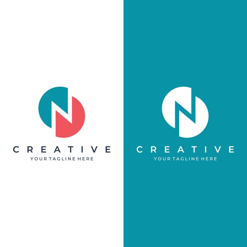 Abstract Logo design initial letter N geometric elements. Elegant, minimalist, creative and modern logo templates. Identity, brand and business cards. vector