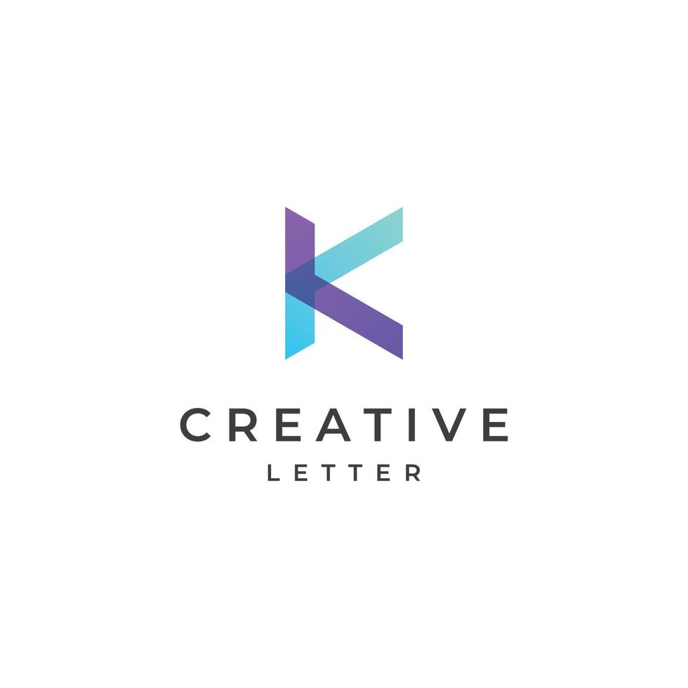 logotipo inicial abstracto letra k con concepto de monograma. Los logotipos se pueden utilizar para empresas, empresas y otros. vector