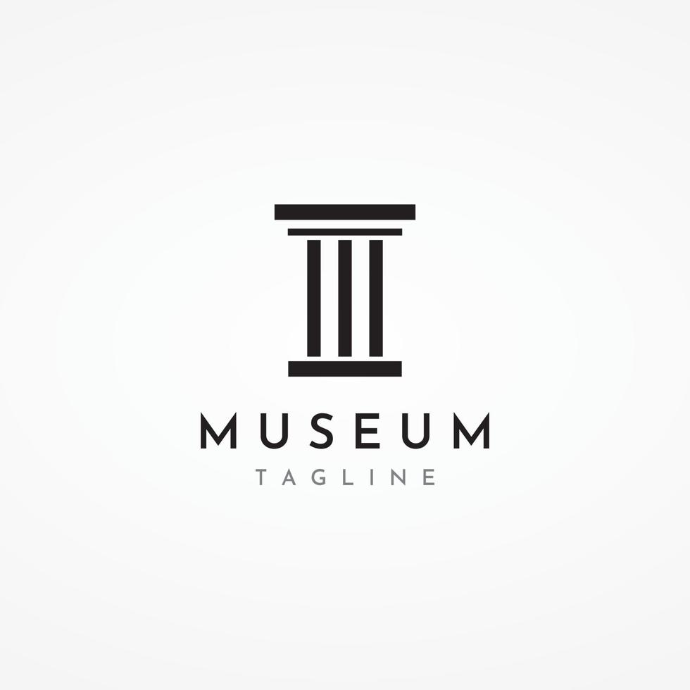 Museums, museum columns, museum lines, museum pillar logos. Museums with minimalist and modern concepts. Logos can be used for companies, museums and businesses. vector