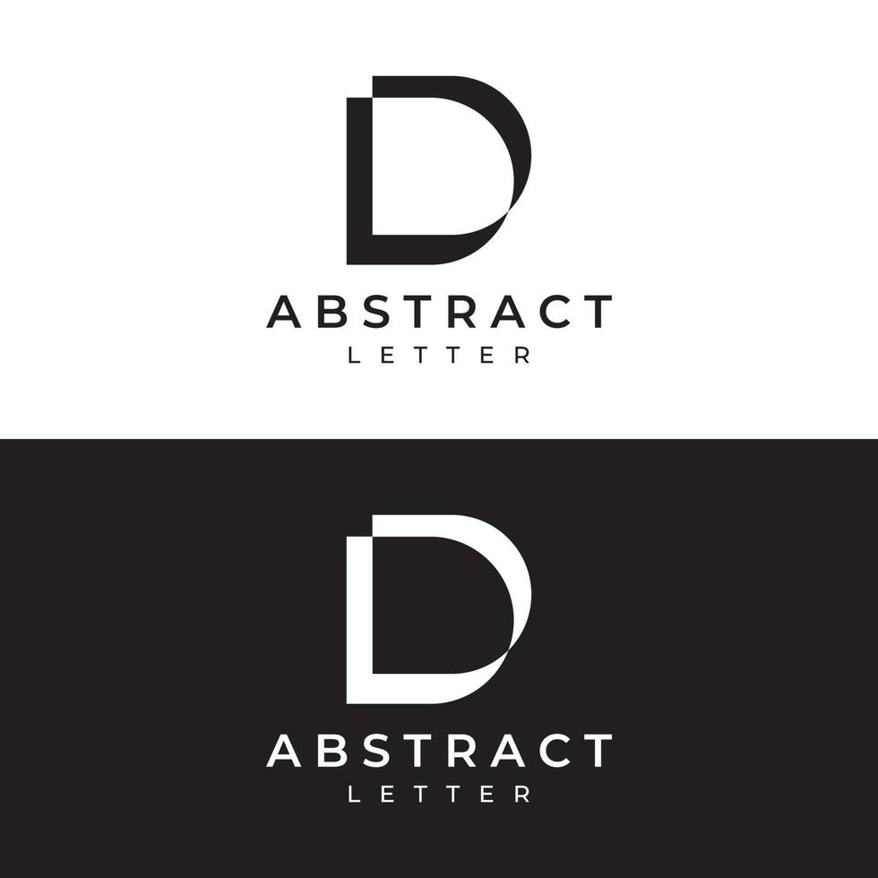 Logo template design Initial geometry of the letter D. Logo design with a minimalist and elegant style. Logo for companies and initials. vector