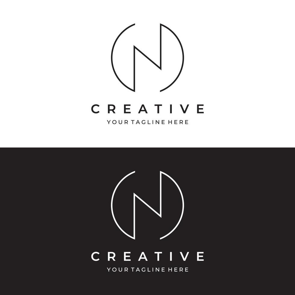 diseño de logotipo abstracto letra inicial n elementos geométricos. plantillas de logotipos elegantes, minimalistas, creativas y modernas. identidad, marca y tarjetas de presentación. vector