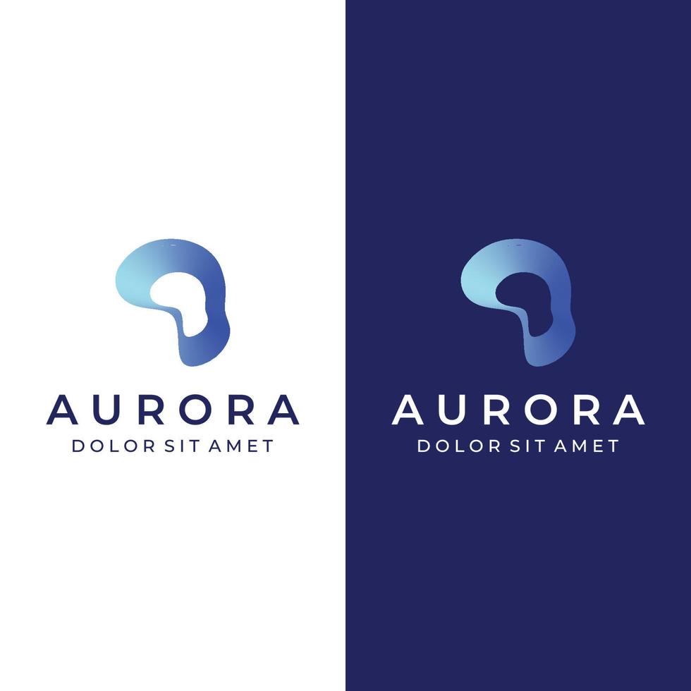 The light wave logo, inspired by the aurora light. With a modern concept. vector