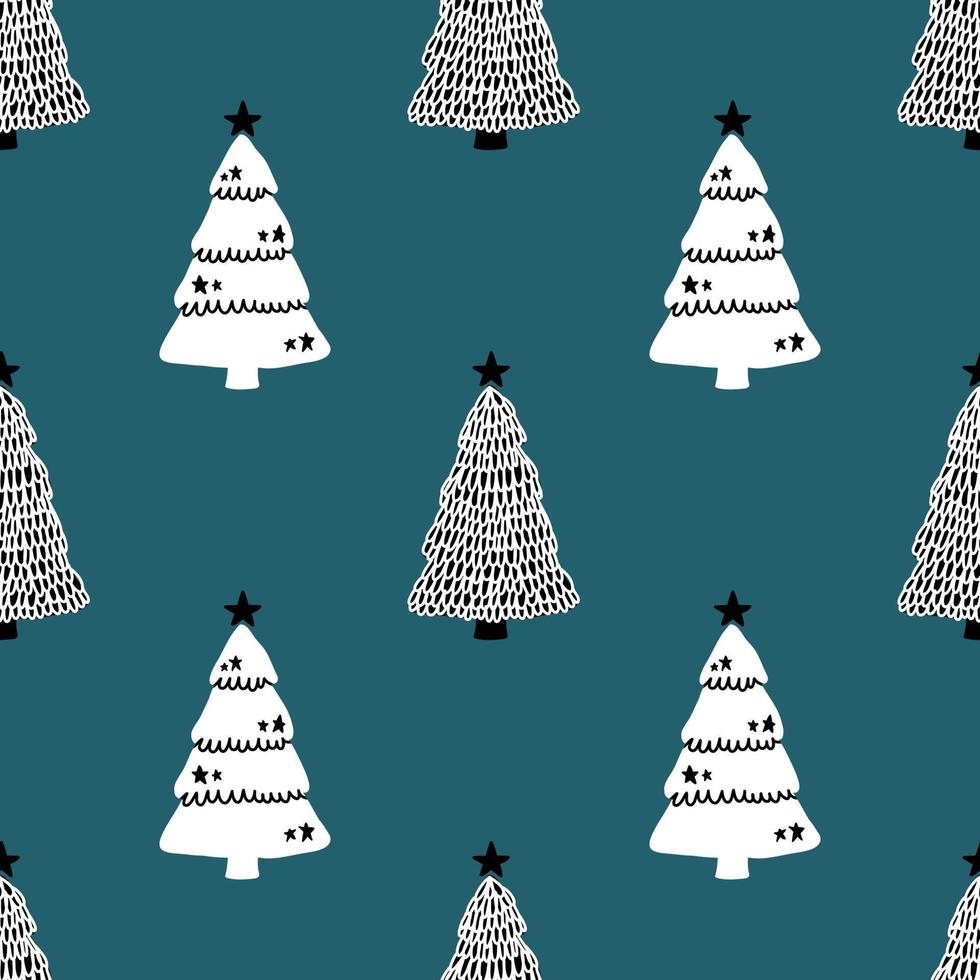 christmas trees seamless pattern vector