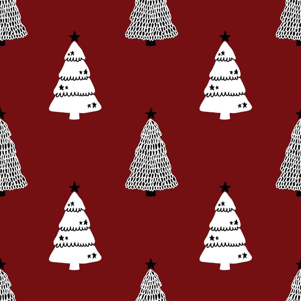 christmas trees seamless pattern vector