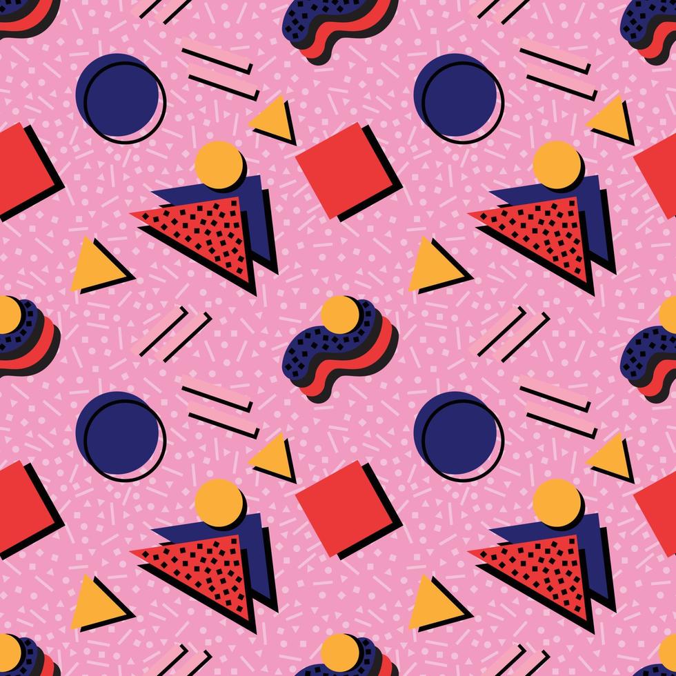 colourful geometric art cute seamless background design vector