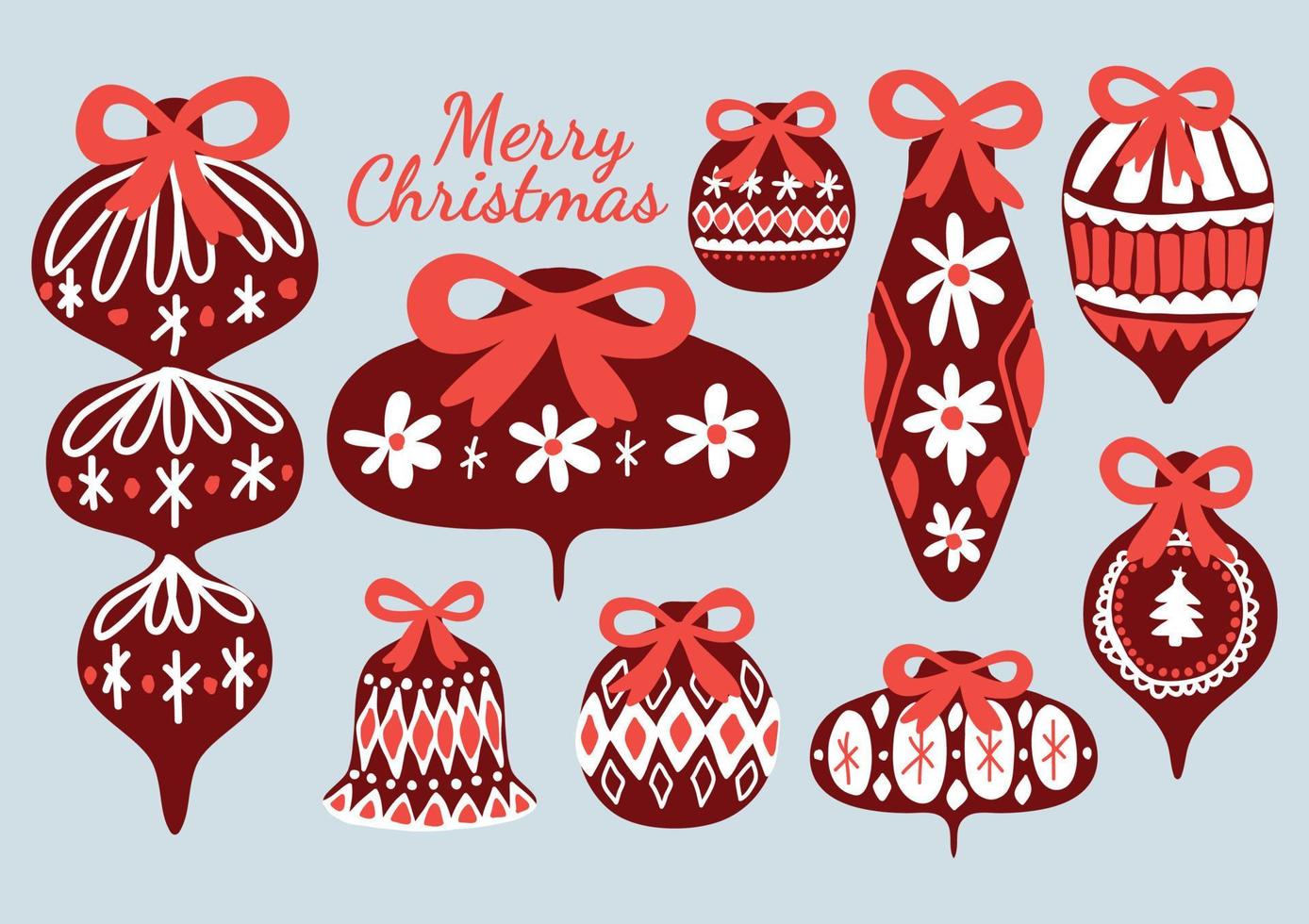 christmas bell decorative cute items for christmas vector