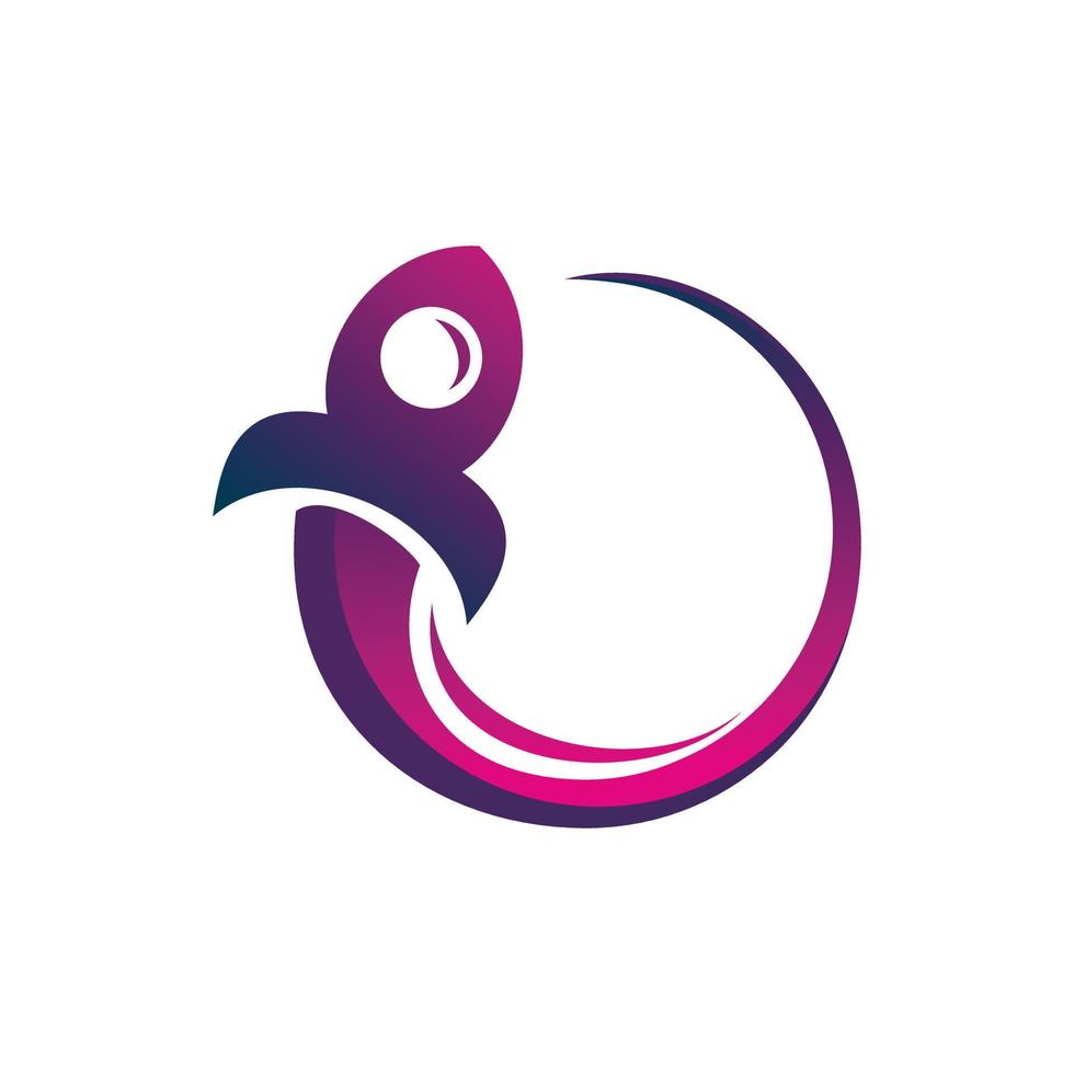 circle rocket line logo design vector