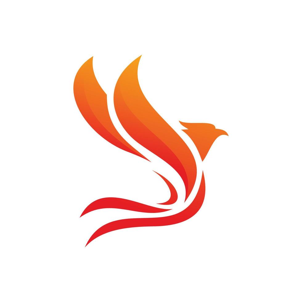 phoenix wing flames logo design vector