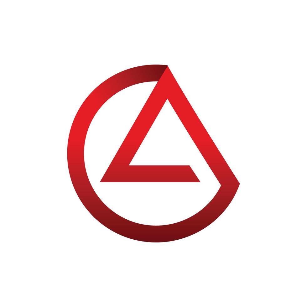 red circle triangle logo design vector