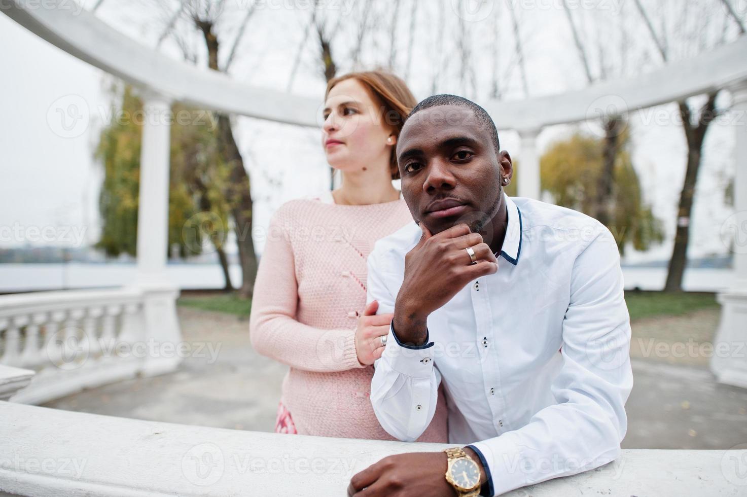Happy multiethnic couple in love story. Relationships of african man and  white european woman. 11014665 Stock Photo at Vecteezy