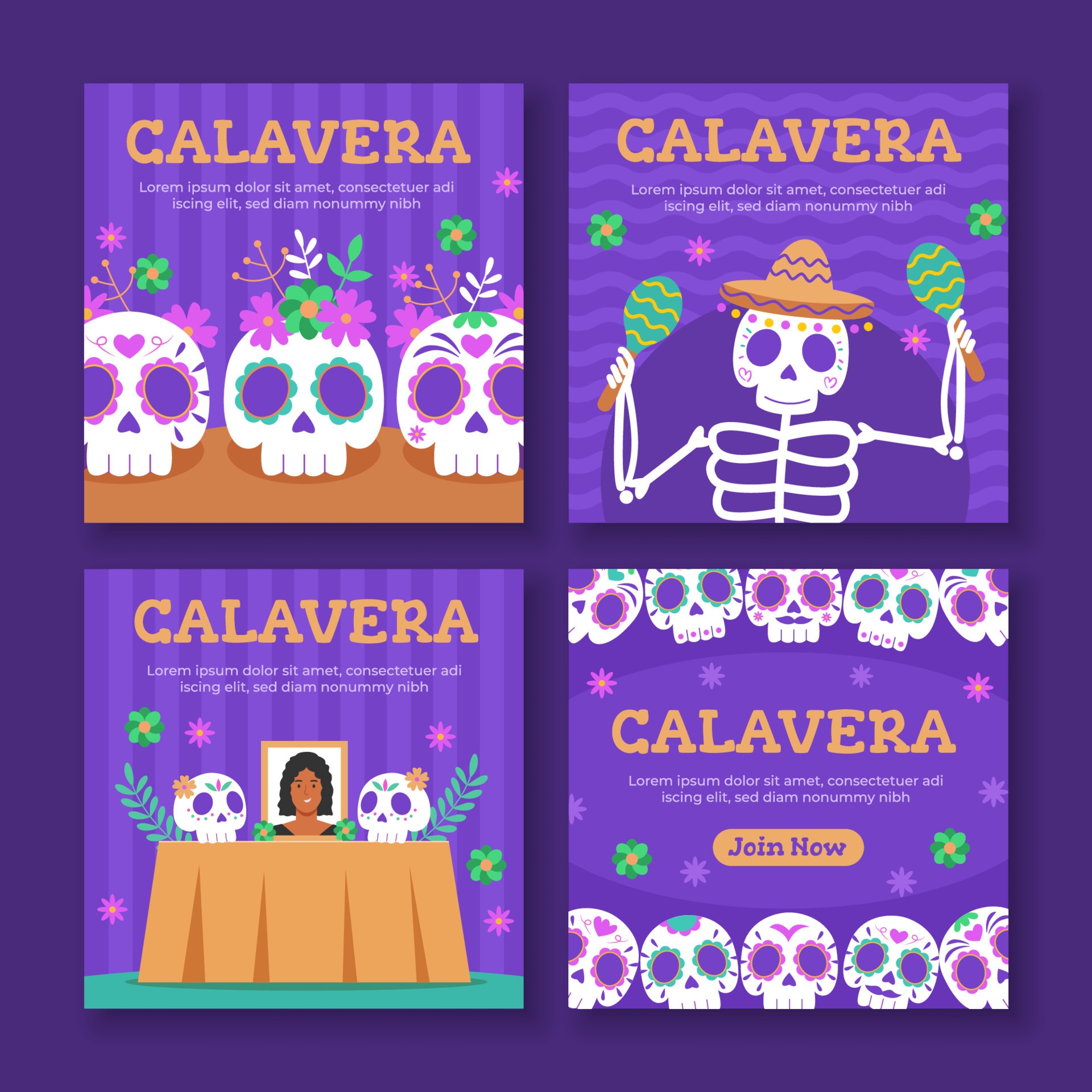 Calavera Social Media Post Template 11014872 Vector Art at Vecteezy Calavera Social Media Post Template 11014872 Vector Art at Vecteezy