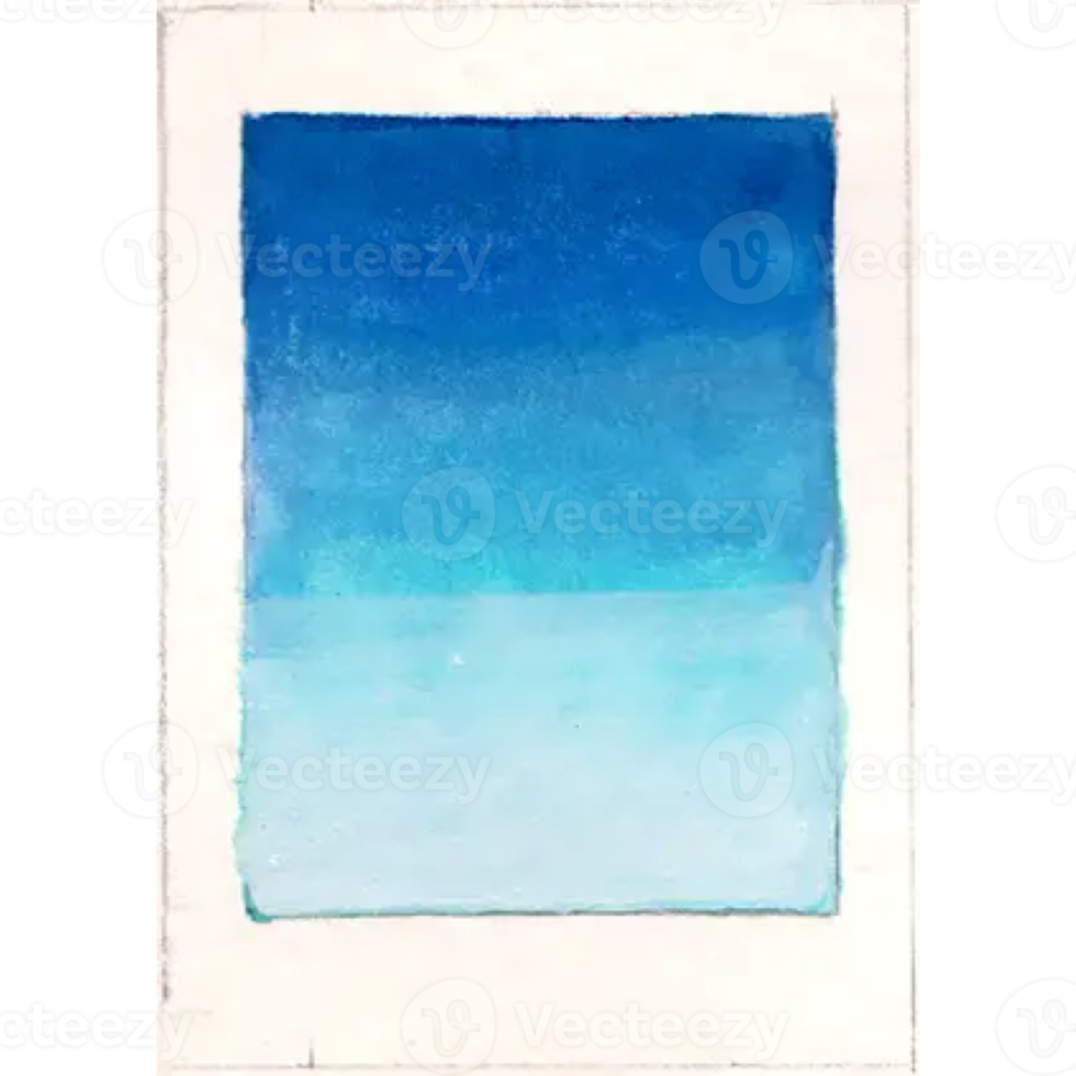 Card, postcard, sea, blue sky background. Watercolour background. png