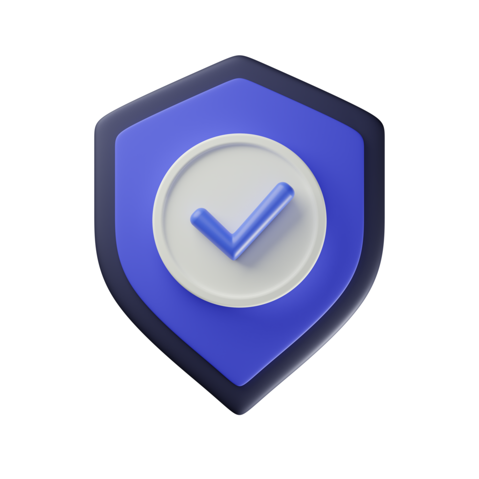 Security icon with 3d shield shape. Protection shield and padlock. User Account protection. png