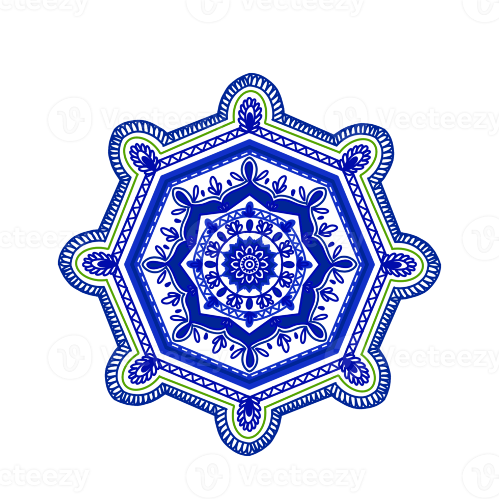 mandala blå geometrisk illustration png